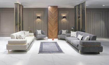 Medusa Home Mobilya - Trend Luxury Füme Üçlü Koltuk