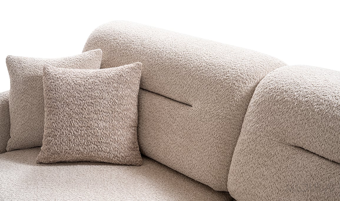 Medusa Home Mobilya - Truva Beyaz Üçlü Koltuk