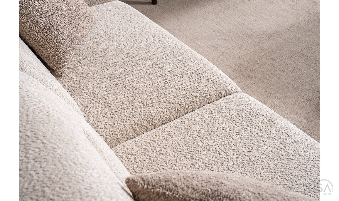 Medusa Home Mobilya - Truva Beyaz Üçlü Koltuk