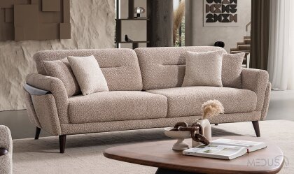 Medusa Home Mobilya - Truva Kahve Üçlü Koltuk