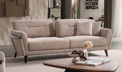 Medusa Home Mobilya - Truva Kahve Üçlü Koltuk