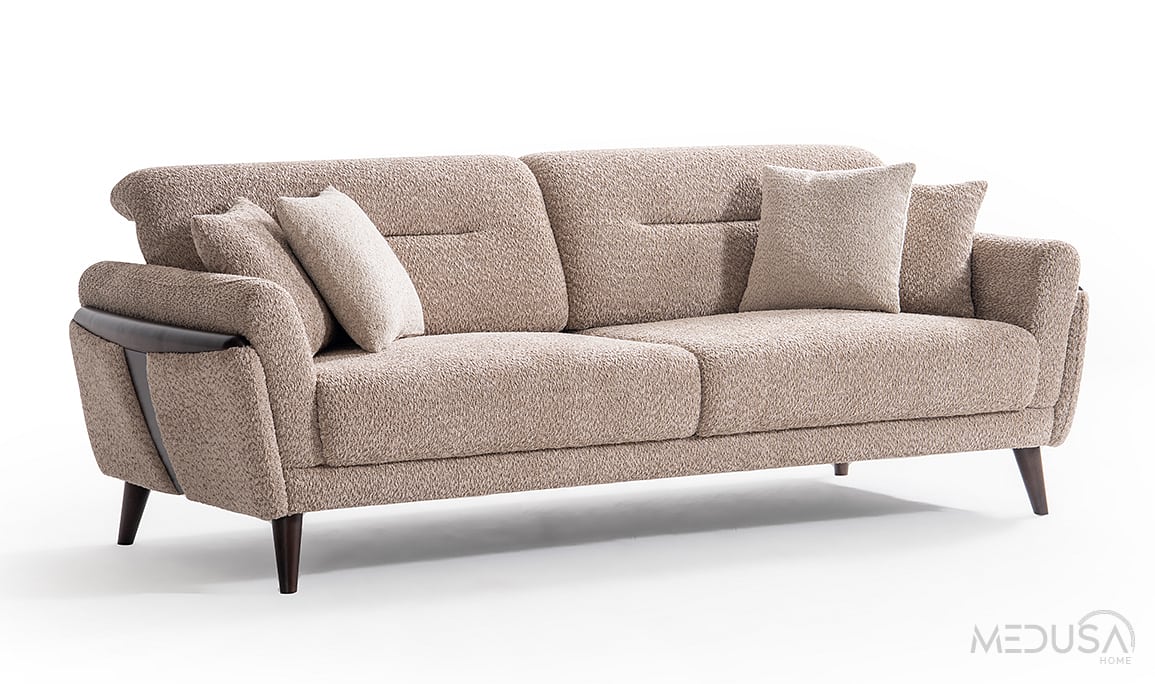 Medusa Home Mobilya - Truva Kahve Üçlü Koltuk