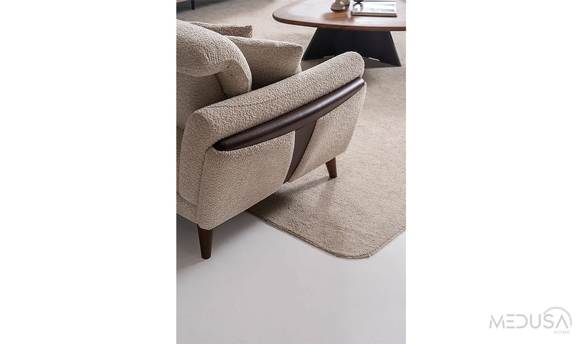 Medusa Home Mobilya - Truva Kahve Üçlü Koltuk