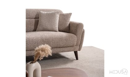 Medusa Home Mobilya - Truva Kahve Üçlü Koltuk