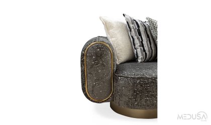 Medusa Home Mobilya - Tuana Luxury Antrasit Üçlü Koltuk