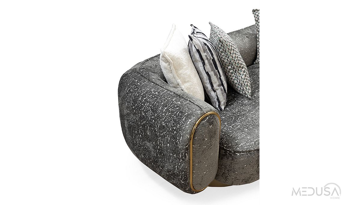 Medusa Home Mobilya - Tuana Luxury Antrasit Üçlü Koltuk