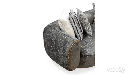 Medusa Home Mobilya - Tuana Luxury Antrasit Üçlü Koltuk