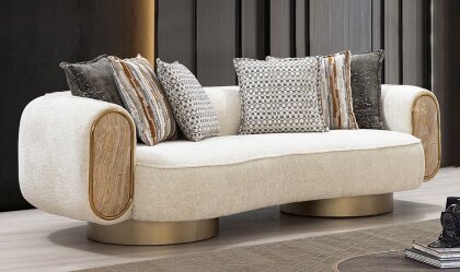 Medusa Home - Tuana Luxury Krem Üçlü Koltuk Medusa Home - Tuana Luxury Krem Üçlü Koltuk