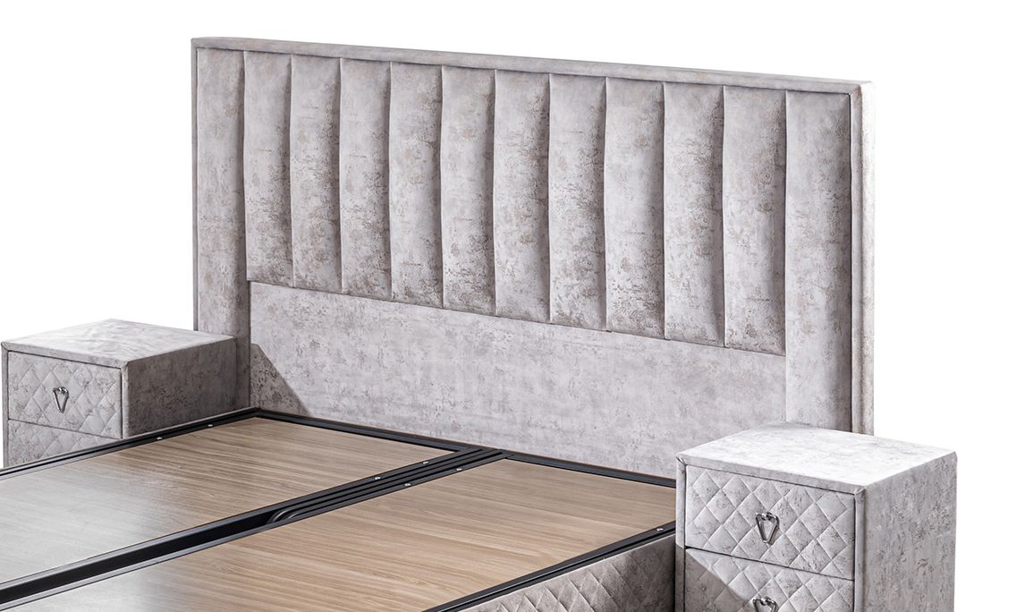 Medusa Home Mobilya - Twin Double Set Baza Başlık Yatak