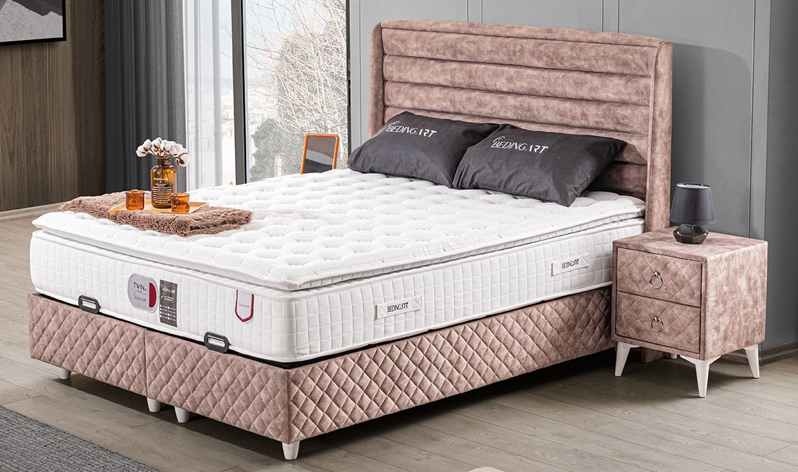 Medusa Home Mobilya - Twin Set Baza Başlık Yatak