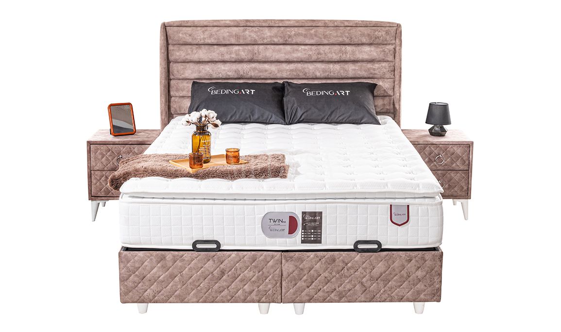 Medusa Home Mobilya - Twin Set Baza Başlık Yatak