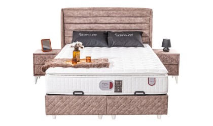 Medusa Home Mobilya - Twin Set Baza Başlık Yatak