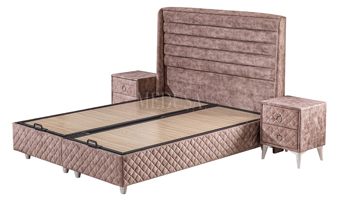 Medusa Home Mobilya - Twin Set Baza Başlık Yatak