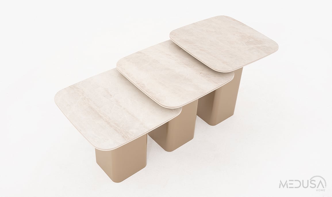 Medusa Home Mobilya - Vague Seramik Sehpa Seti