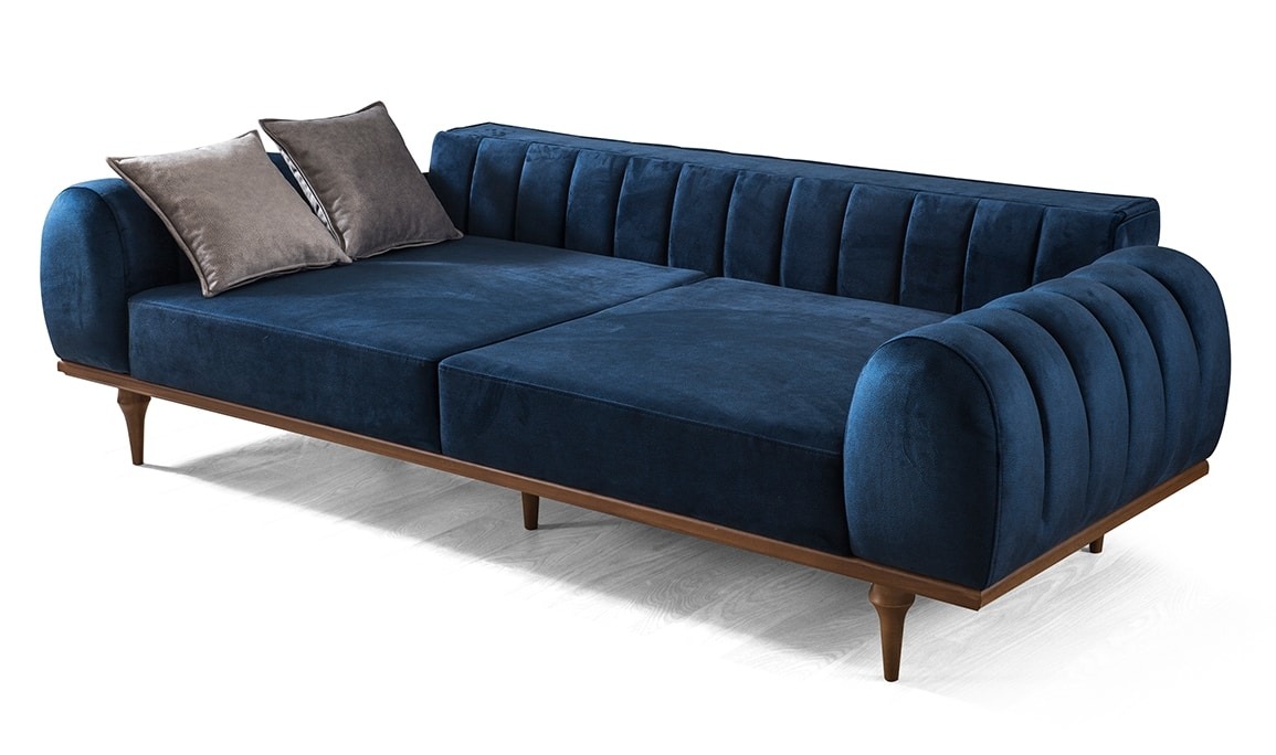 Medusa Home Mobilya - Valeria Ceviz Üçlü Koltuk Yarmalı