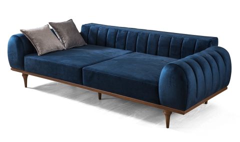 Medusa Home Mobilya - Valeria Ceviz Üçlü Koltuk Yarmalı