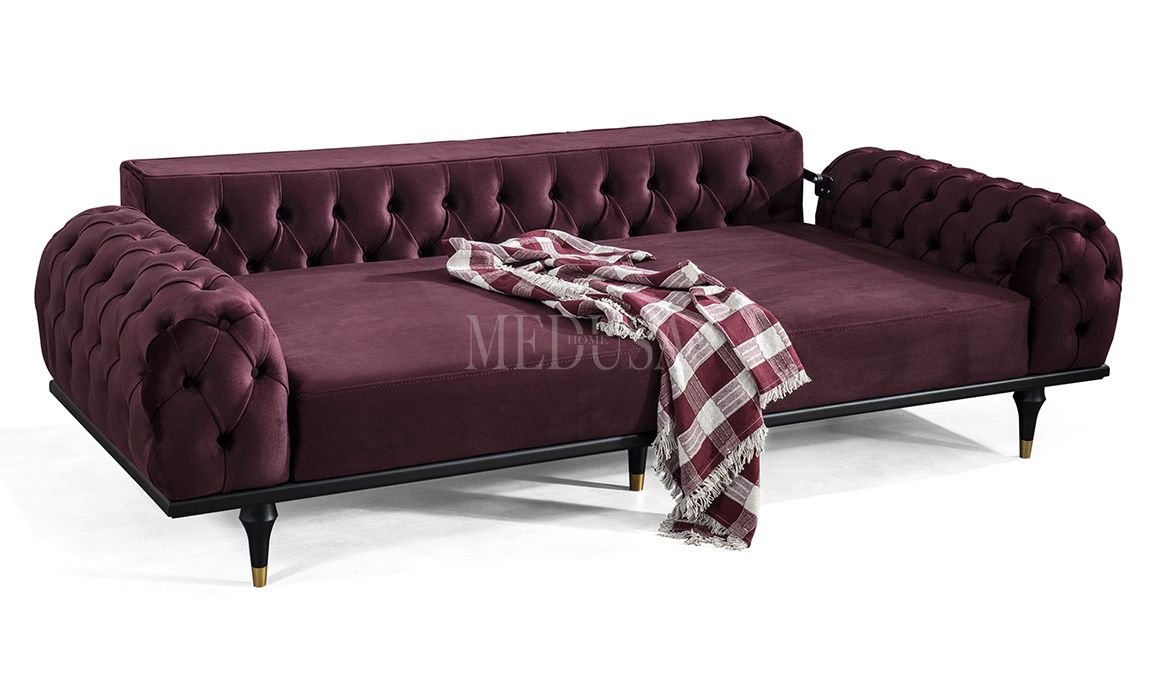 Medusa Home Mobilya - Valeria Exclusive Kapitoneli Üçlü Koltuk