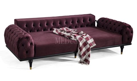 Medusa Home Mobilya - Valeria Exclusive Kapitoneli Üçlü Koltuk