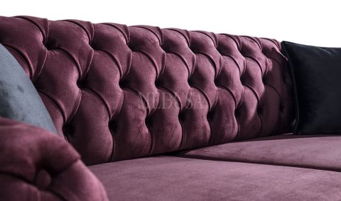 Medusa Home Mobilya - Valeria Exclusive Kapitoneli Üçlü Koltuk