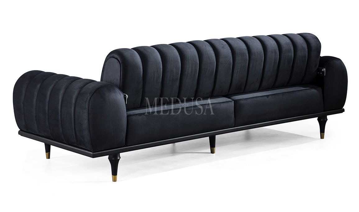 Medusa Home Mobilya - Valeria Exclusive Yarmalı Üçlü Koltuk