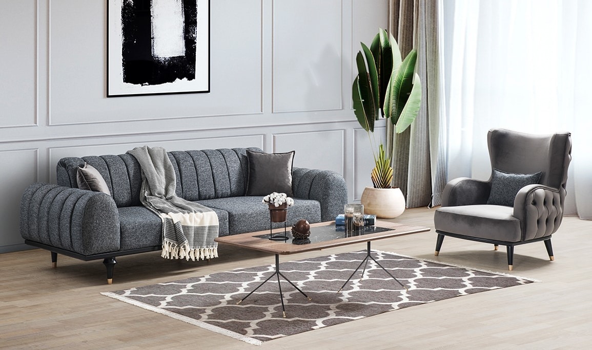 Medusa Home Mobilya - Valeria Koltuk Takımı Siyah