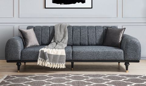 Medusa Home - Valeria Siyah Üçlü Koltuk Yarmalı Medusa Home - Valeria Siyah Üçlü Koltuk Yarmalı