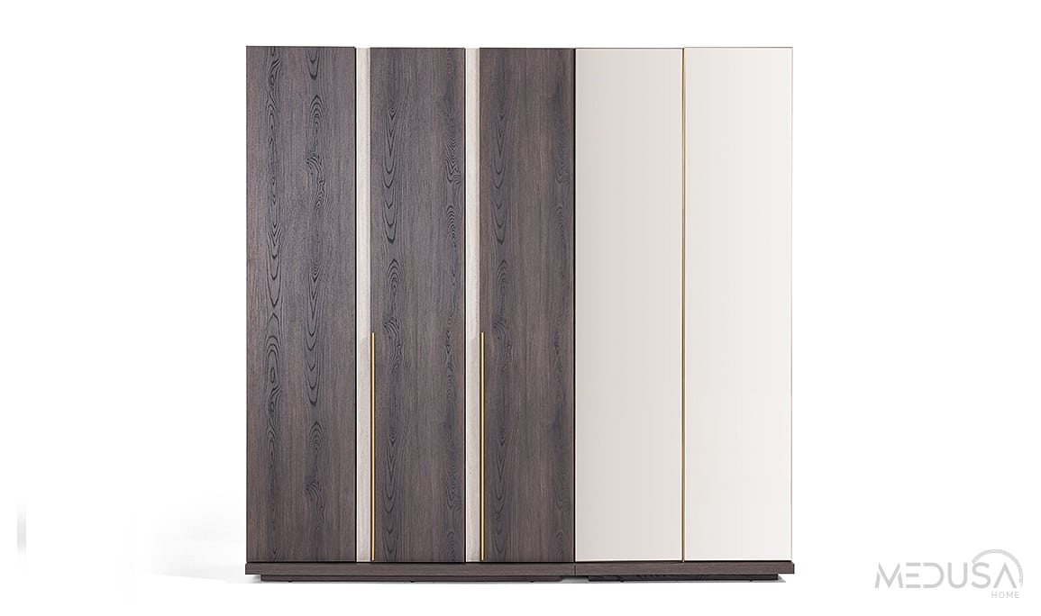 Medusa Home Mobilya - Vela 5 Kapaklı Duo Mirror Gardırop