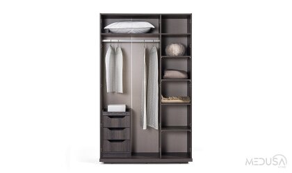 Medusa Home Mobilya - Vela 5 Kapaklı Duo Mirror Gardırop