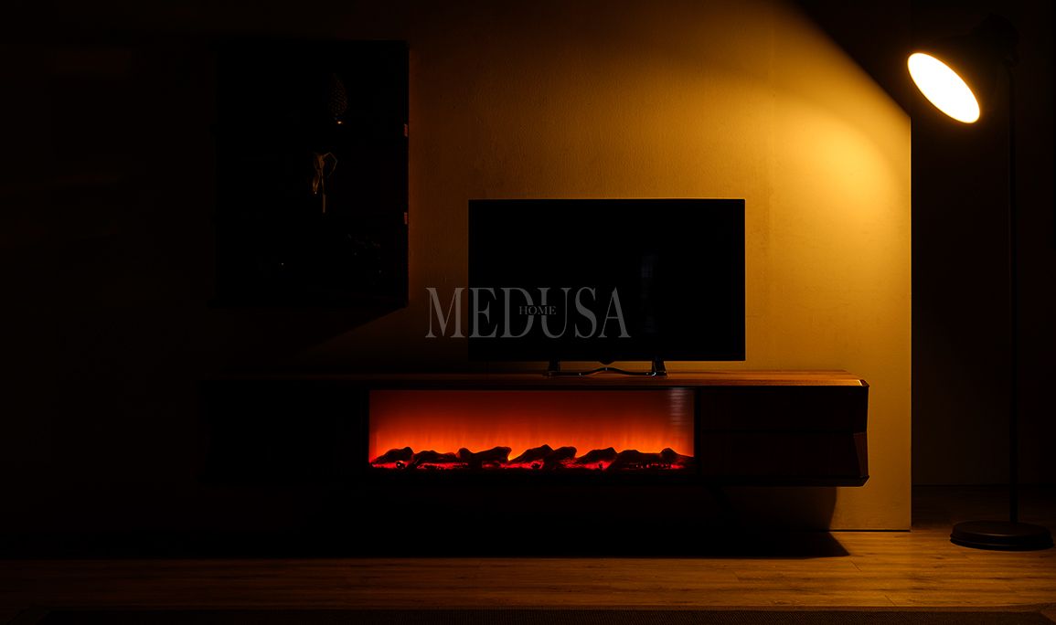 Medusa Home Mobilya - Velar Ceviz Şömineli Tv Ünitesi