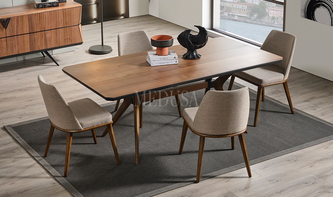 Medusa Home Mobilya - Velar Ceviz Yemek Masası