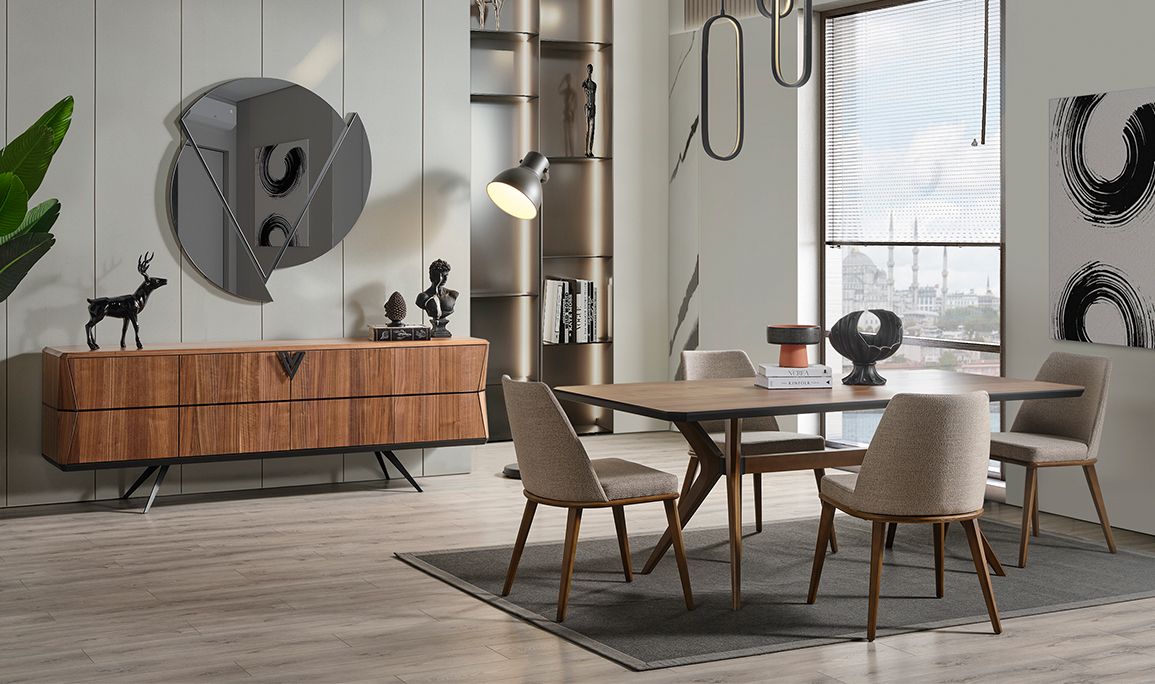 Medusa Home Mobilya - Velar Ceviz Yemek Odası