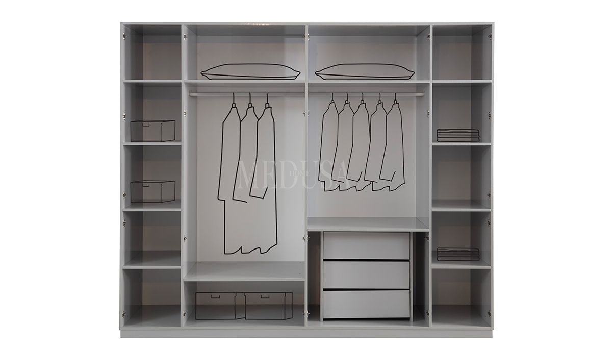Medusa Home Mobilya - Velario Gri Gardırop