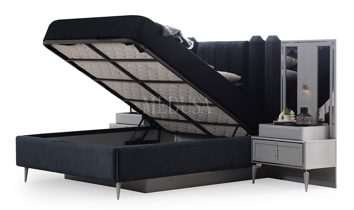 Medusa Home Mobilya - Velario Gri Karyola