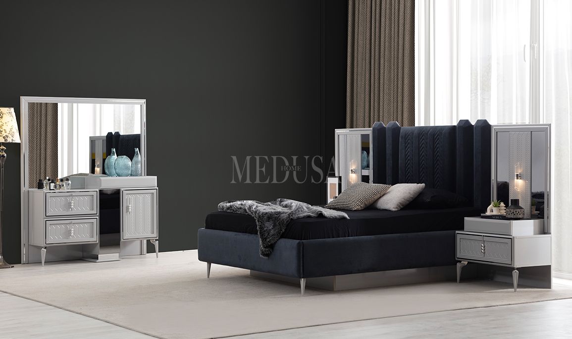 Medusa Home Mobilya - Velario Gri Yatak Odası