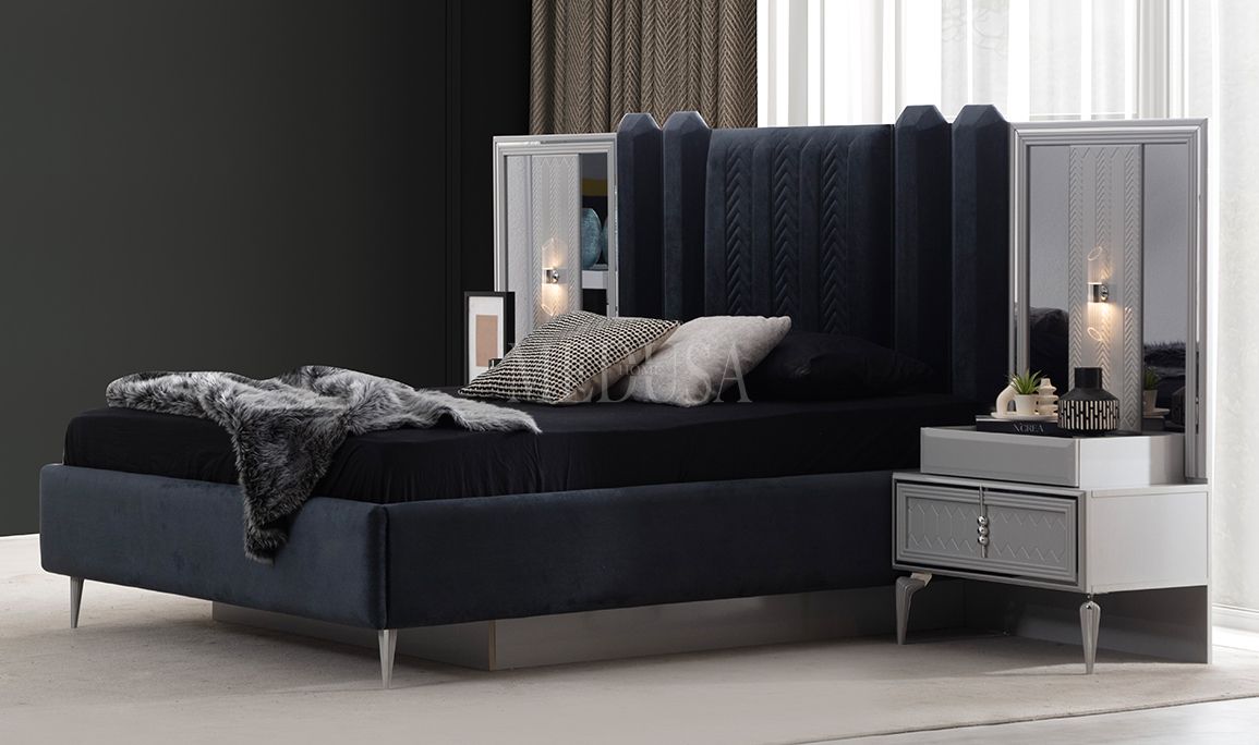 Medusa Home Mobilya - Velario Gri Yatak Odası