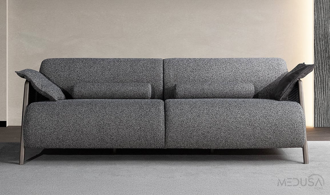 Medusa Home Mobilya - Velicon Antrasit Üçlü Koltuk