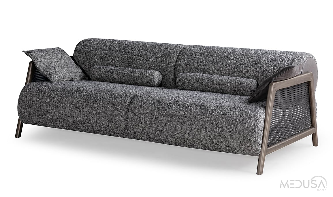 Medusa Home Mobilya - Velicon Antrasit Üçlü Koltuk