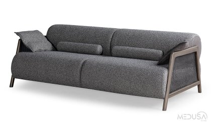 Medusa Home Mobilya - Velicon Antrasit Üçlü Koltuk