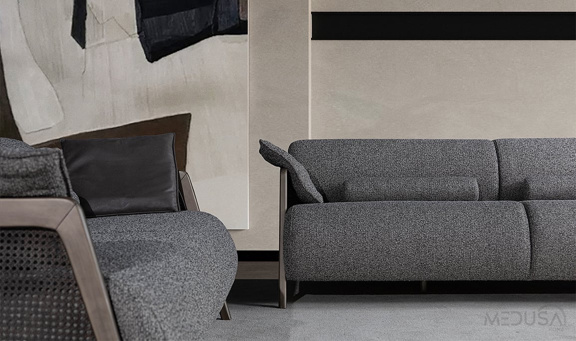 Medusa Home Mobilya - Velicon Antrasit Üçlü Koltuk