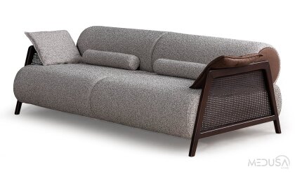 Medusa Home Mobilya - Velicon Kahve Üçlü Koltuk