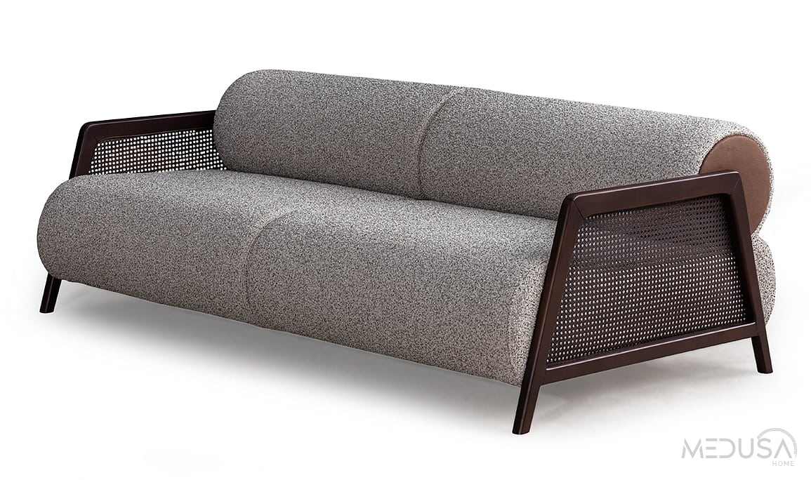 Medusa Home Mobilya - Velicon Kahve Üçlü Koltuk