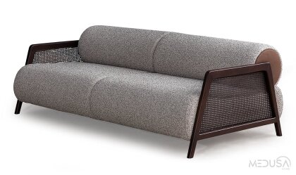 Medusa Home Mobilya - Velicon Kahve Üçlü Koltuk