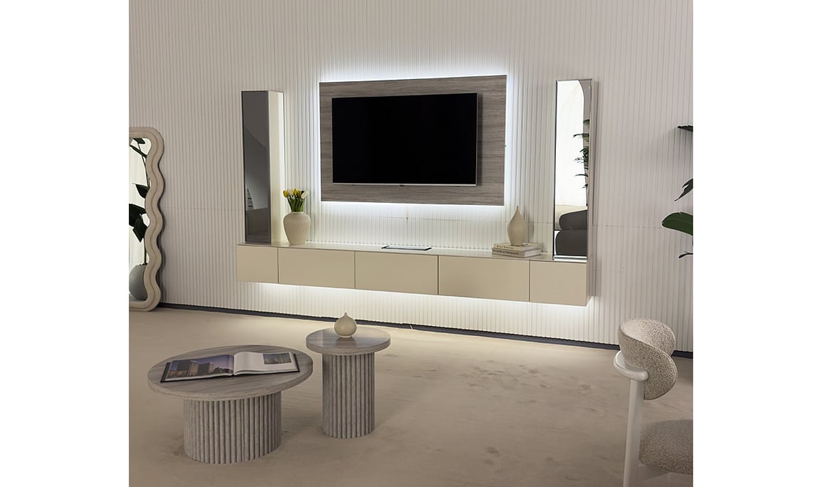 Medusa Home Mobilya - Vena Beyaz-Gri Tv Ünitesi