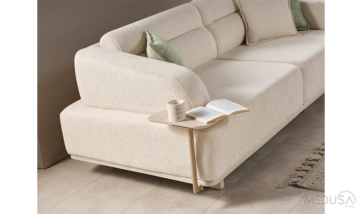 Medusa Home Mobilya - Veneda Yan Sehpalı Üçlü Koltuk