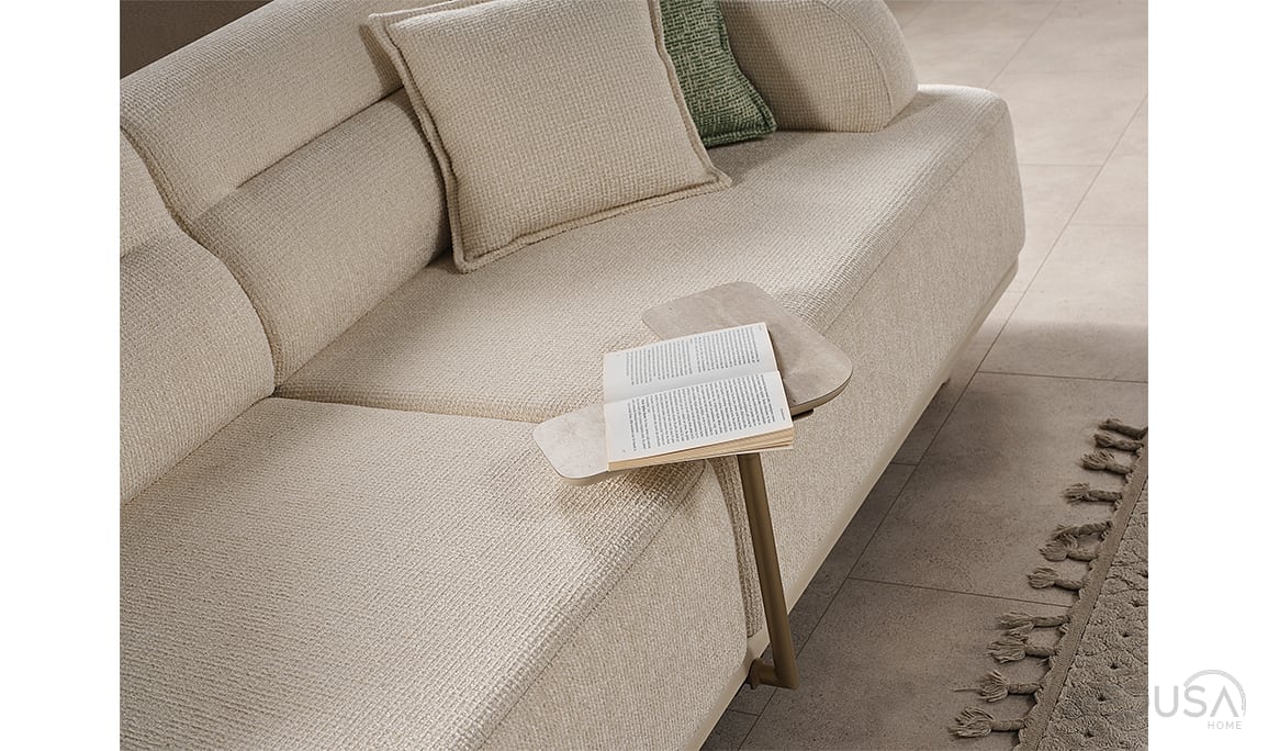 Medusa Home Mobilya - Veneda Yan Sehpalı Üçlü Koltuk