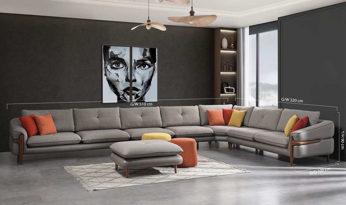 Medusa Home Mobilya - Vento L Köşe Takımı - Extra Large