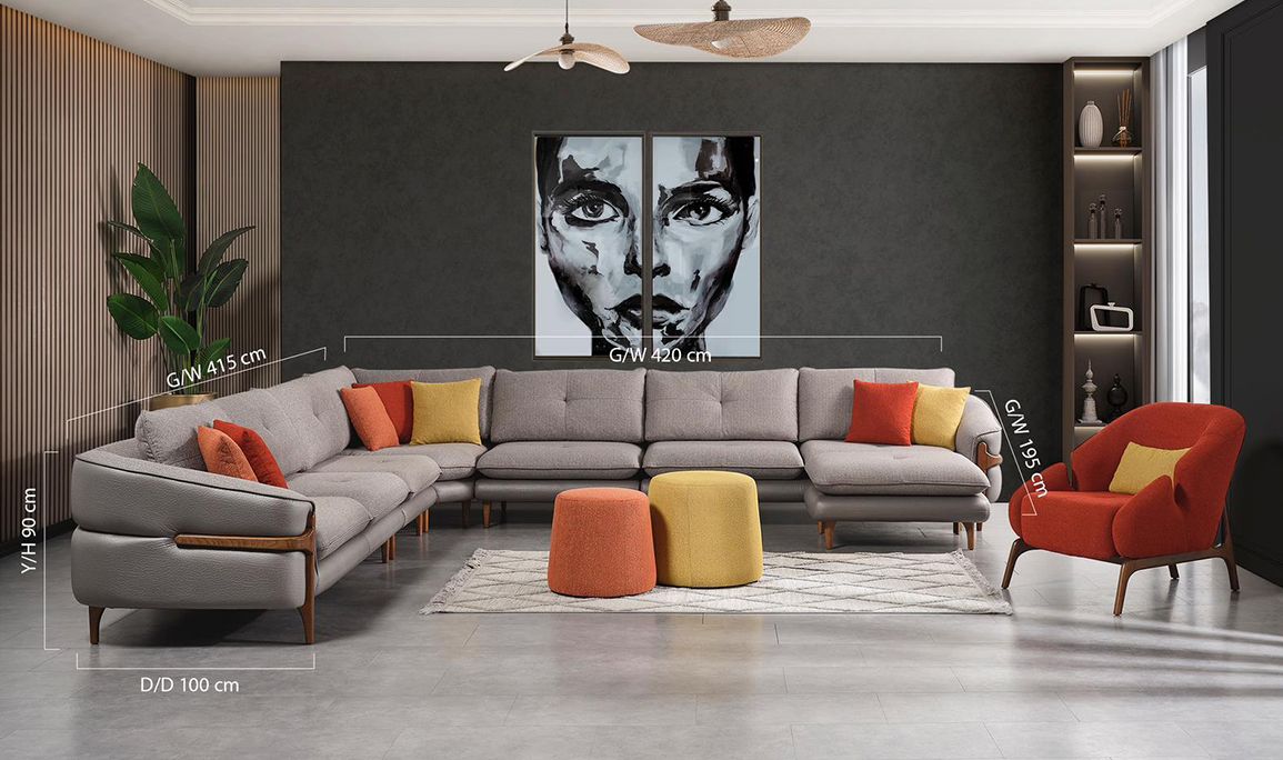 Medusa Home Mobilya - Vento U Köşe Takımı - Large