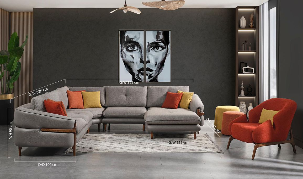 Medusa Home Mobilya - Vento U Köşe Takımı - Small