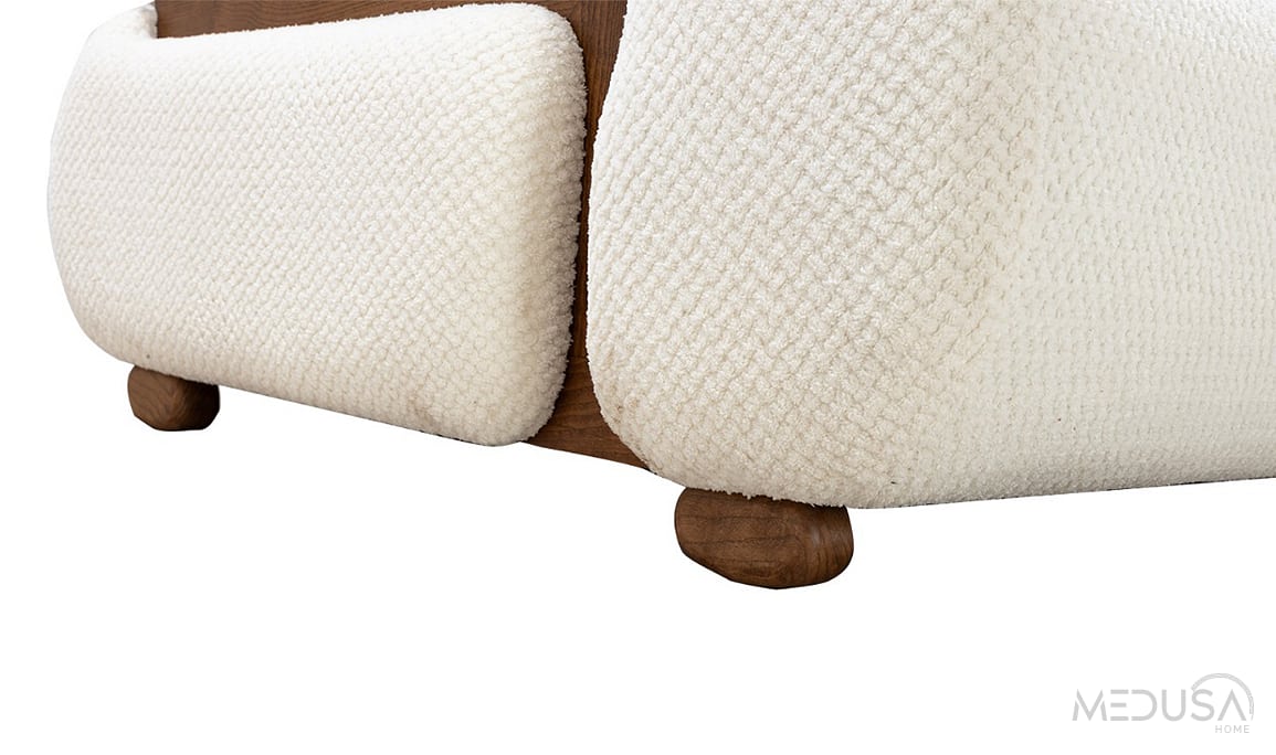 Medusa Home Mobilya - Vera Beyaz Üçlü Koltuk