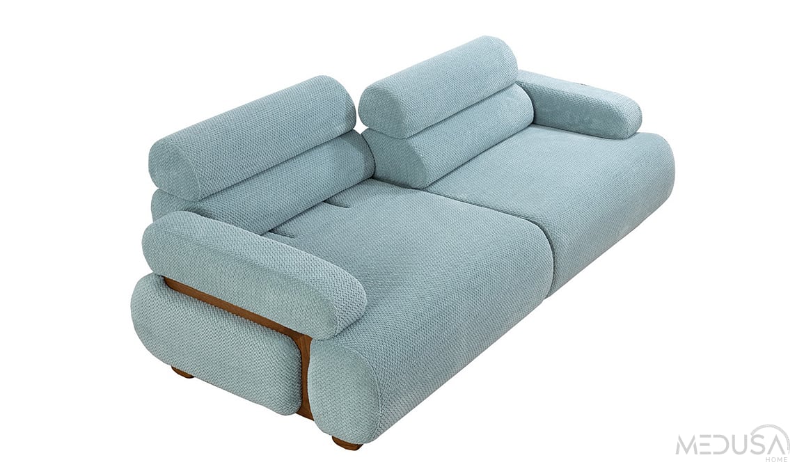 Medusa Home Mobilya - Vera Mavi Üçlü Koltuk
